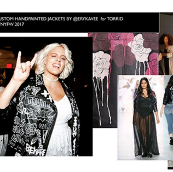 New! 1x [Torrid] NYFW Runway Collect Grafitti Faux Leather Moto Jacket -Rare HTF - Picture 3 of 14